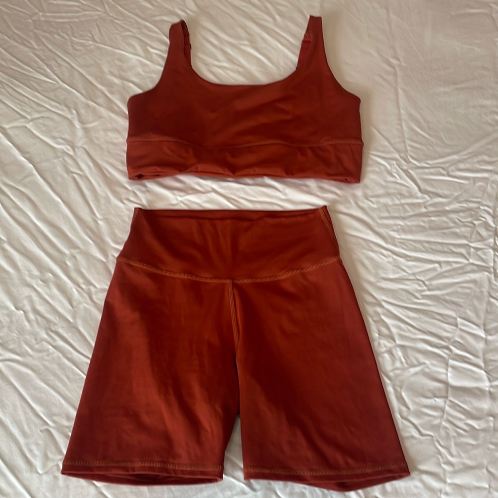Rec Sweat Biker Shorts and Longline Sports Bra